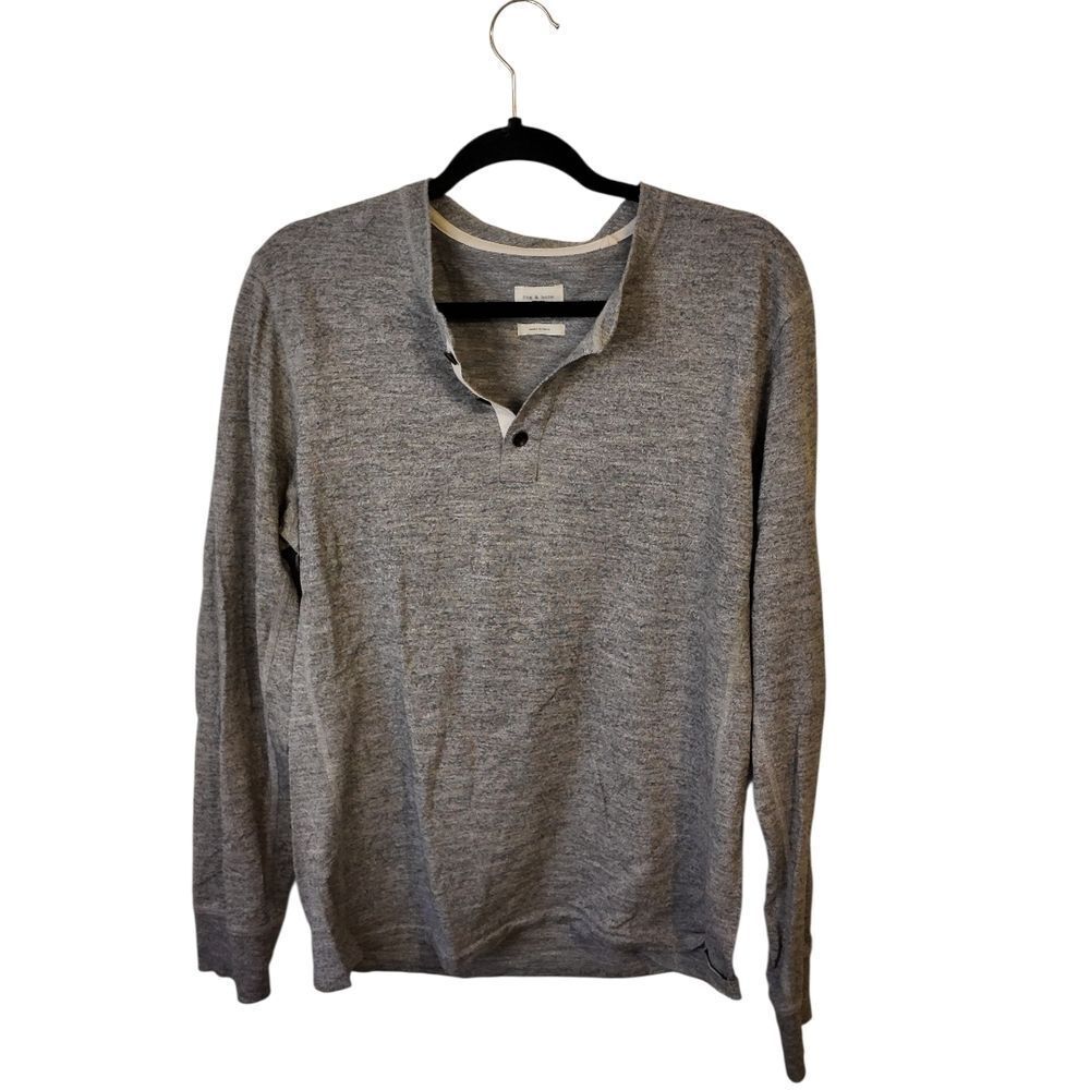 rag & bone Long Sleeve Gray Henly Size L